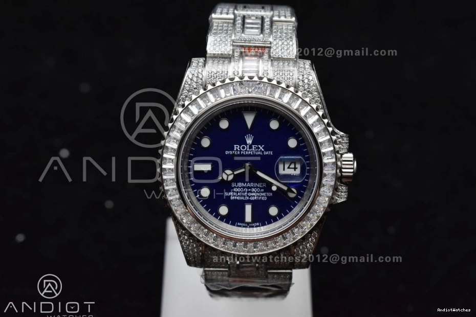 Diamonds AMGF Blue Best On VR Bracelet Edition 1149 Dial On SS Submariner Chic 40mm Full 0112